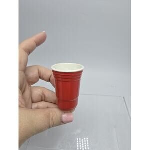 Nora Fleming Mini A144 "Fill Me Up" Red Solo Cup